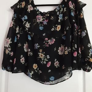 H&M FLORAL WIDE CROP TOP